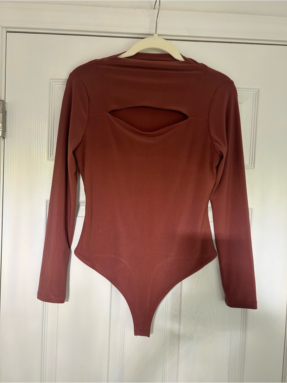 Lavish Rust-Tone slit neck cutout  Bodysuit Large